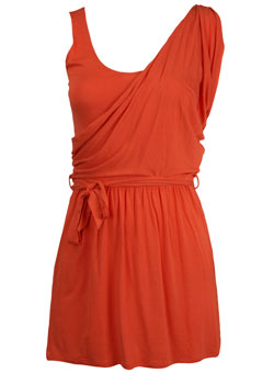 Dorothy Perkins Coral one shoulder grecian top