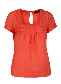 Dorothy Perkins Coral pintuck top