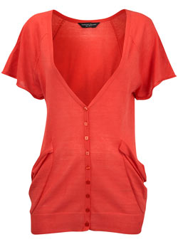 Dorothy Perkins Coral slouch pocket cardigan