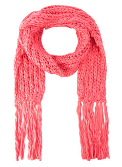 Coral soft chunky scarf