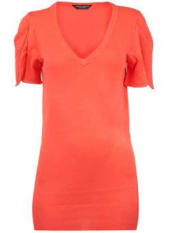 Dorothy Perkins Coral tulip sleeve jumper