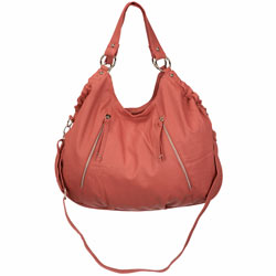 Dorothy Perkins Coral zip front slouch bag