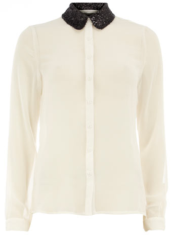 Dorothy Perkins Cream and black chiffon blouse DP75000730