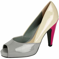 Dorothy Perkins Cream and pink peeptoe shoes