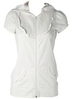 Dorothy Perkins Cream bib frill hoody