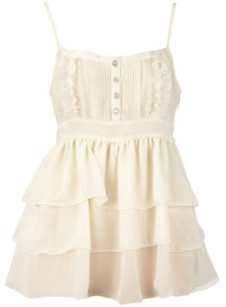 Dorothy Perkins Cream bib ruffle cami