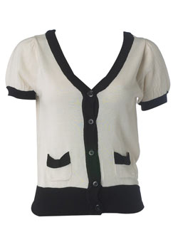 Dorothy Perkins Cream cardi with black edging