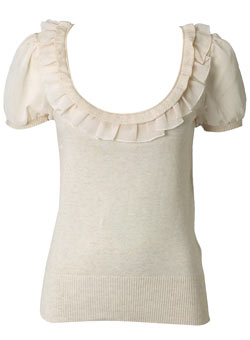 Dorothy Perkins Cream chiffon sleeve jumper