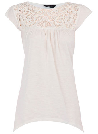 Dorothy Perkins Cream crochet yoke top