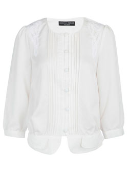 Dorothy Perkins Cream drape crochet blouse