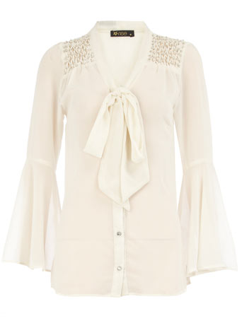 Cream embellished blouse DP51000927