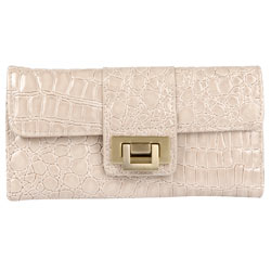 Dorothy Perkins Cream flip lock purse