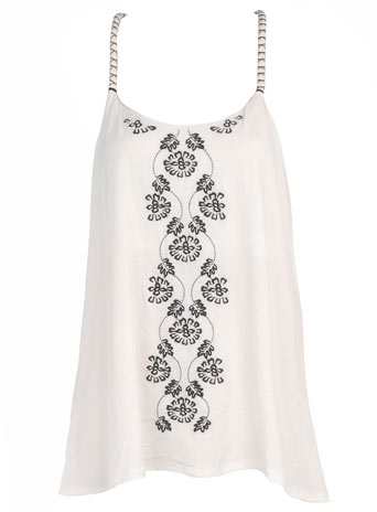 Dorothy Perkins Cream floral embroidered top