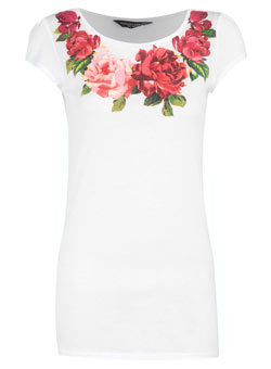 Dorothy Perkins Cream floral puff sleeve top