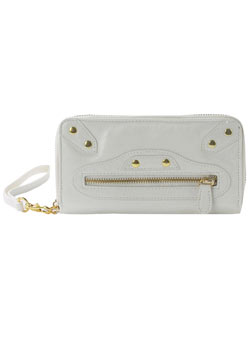 Dorothy Perkins Cream/gold stud purse