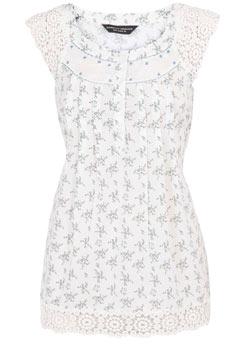 Dorothy Perkins Cream gypsy crochet hem top