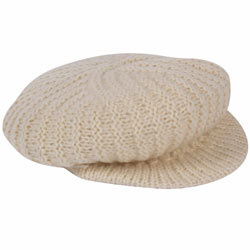 Cream knitted bakerboy hat