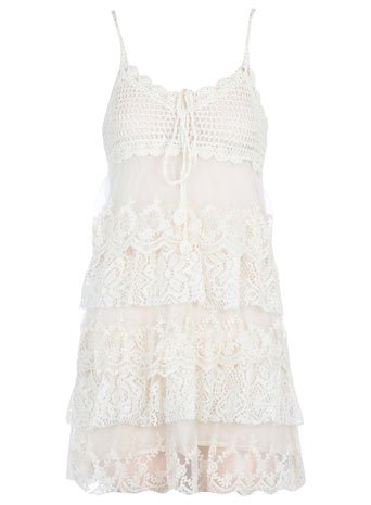 Dorothy Perkins Cream lace and crochet cami
