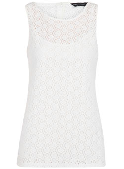 Dorothy Perkins Cream lace shell top