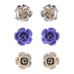 Dorothy Perkins Cream, lilac, pink rose studs