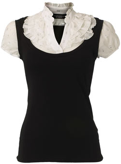 Dorothy Perkins Cream lurex spot 2in1 top