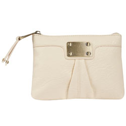Dorothy Perkins Cream plate zip top purse
