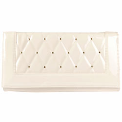 Dorothy Perkins Cream quilted stud clutch
