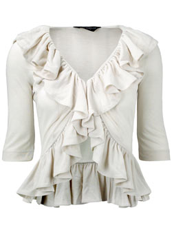 Dorothy Perkins Cream ruffle cardigan