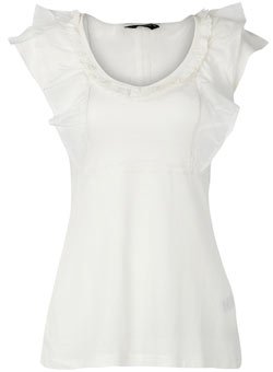 Dorothy Perkins Cream ruffle eyelet top