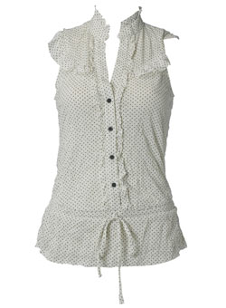 Dorothy Perkins Cream spot crinkle shirt