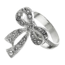 Dorothy Perkins Crystal bow ring