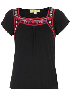Dorothy Perkins Culture black embroidery top