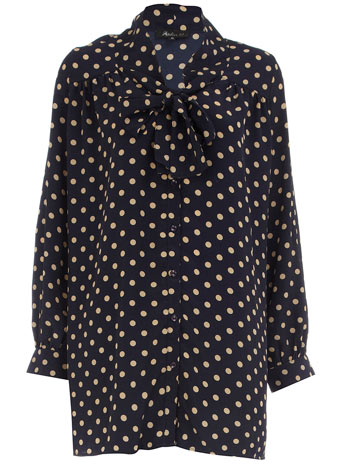 Dorothy Perkins Dark blue polka dot blouse DP01000132