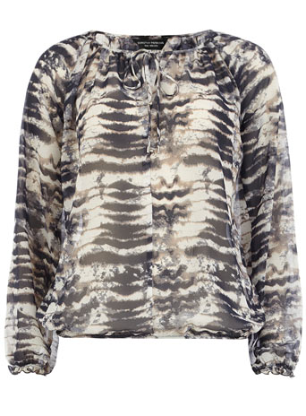 Deep navy monoprint blouse DP05347782