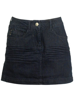 Denim seamed mini skirt