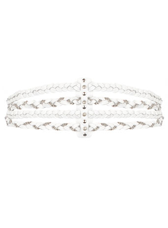 Dorothy Perkins DP Collection cream leather chain belt