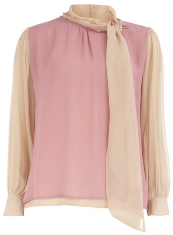 Dorothy Perkins E1 contrast pussy bow blouse DP51000988