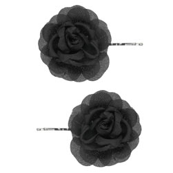 Fabric flower hair slides