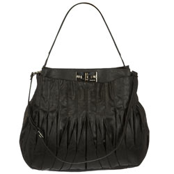 Dorothy Perkins Fiorelli black pleat lock bag