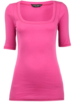 Dorothy Perkins Fuschia 1/2 sleeve scoop top