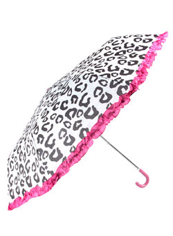 Dorothy Perkins Fuschia frill leopard umbrella