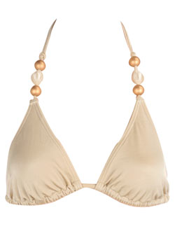 Gold bead triangle bikini top