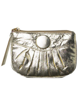 Dorothy Perkins Gold leather button purse