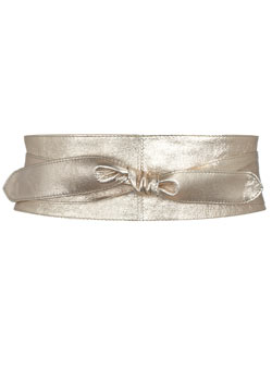 Dorothy Perkins Gold leather wrap sash belt