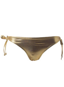 Dorothy Perkins Gold metallic tie-side bikini bottoms