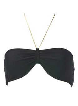 Dorothy Perkins Gold piped bandeau bikini top