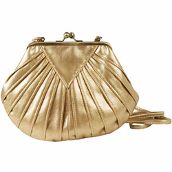 Dorothy Perkins Gold pleat bag