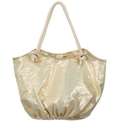 Dorothy Perkins Gold rope handle beach bag