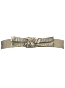 Dorothy Perkins Gold slim leather bow belt