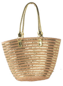 Dorothy Perkins Gold straw basket bag